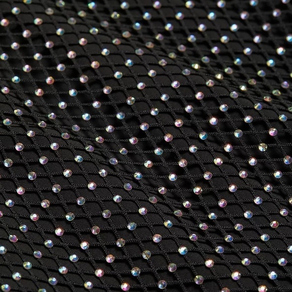 Monique Lhuillier Lorelei Crystal Net Gown Black Size 10 NEW - Picture 6 of 16